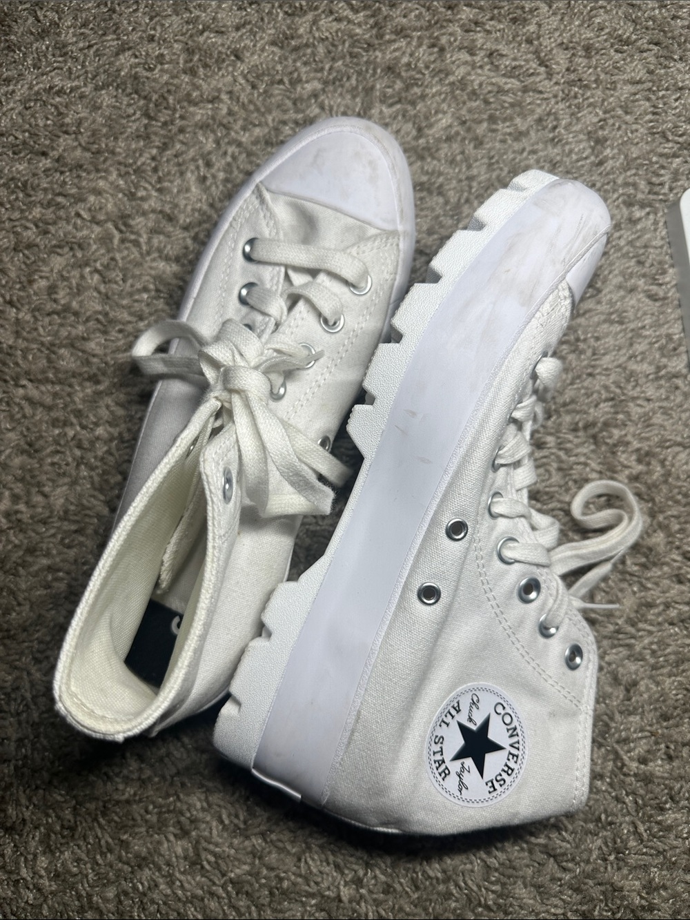 Converse White Platform Chuck Taylor Canvas Sneakers